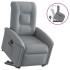 Sillón reclinable elevable de tela gris