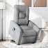 Sillón reclinable elevable de tela gris