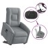 Sillón reclinable elevable de tela gris