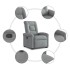 Sillón reclinable elevable de tela gris