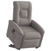Sillón reclinable elevable tela gris taupe