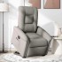 Sillón reclinable elevable tela gris