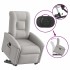 Sillón reclinable elevable de tela gris