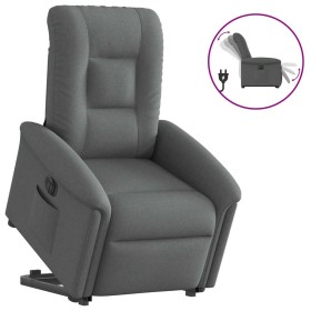 Sillón eléctrico reclinable elevable de tela gris