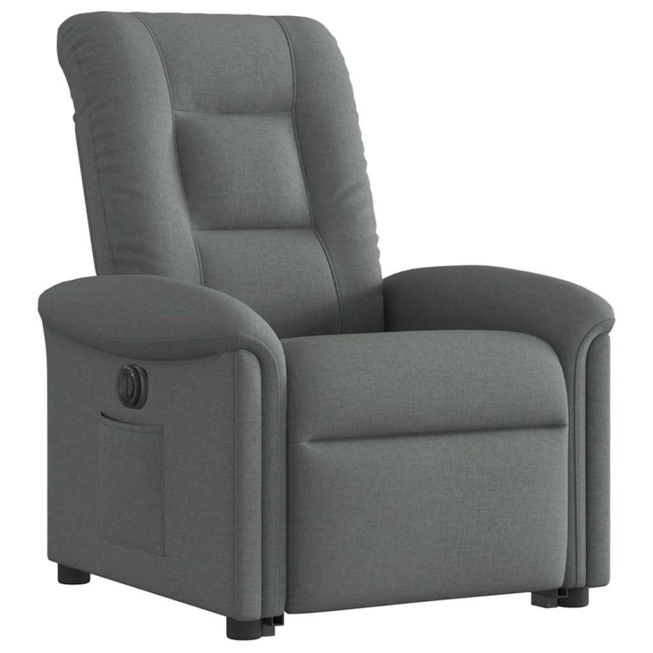 Sillón eléctrico reclinable elevable de tela gris