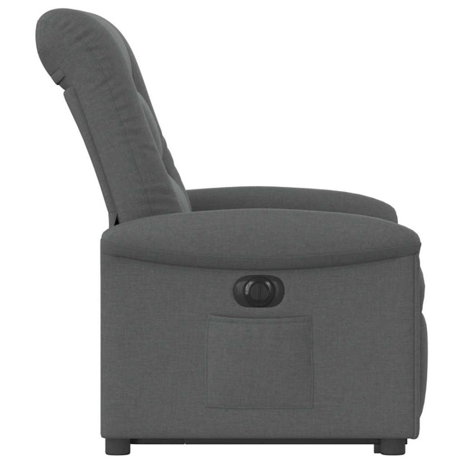 Sillón eléctrico reclinable elevable de tela gris