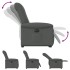 Sillón eléctrico reclinable elevable de tela gris