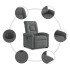 Sillón eléctrico reclinable elevable de tela gris