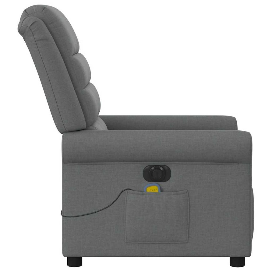 Sillón reclinable de masaje eléctrico tela gris