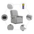 Sillón reclinable de masaje eléctrico tela gris