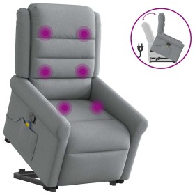Sillón de masaje reclinable de pie de tela gris