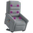 Sillón de masaje reclinable de pie de tela gris