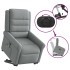 Sillón de masaje reclinable de pie de tela gris