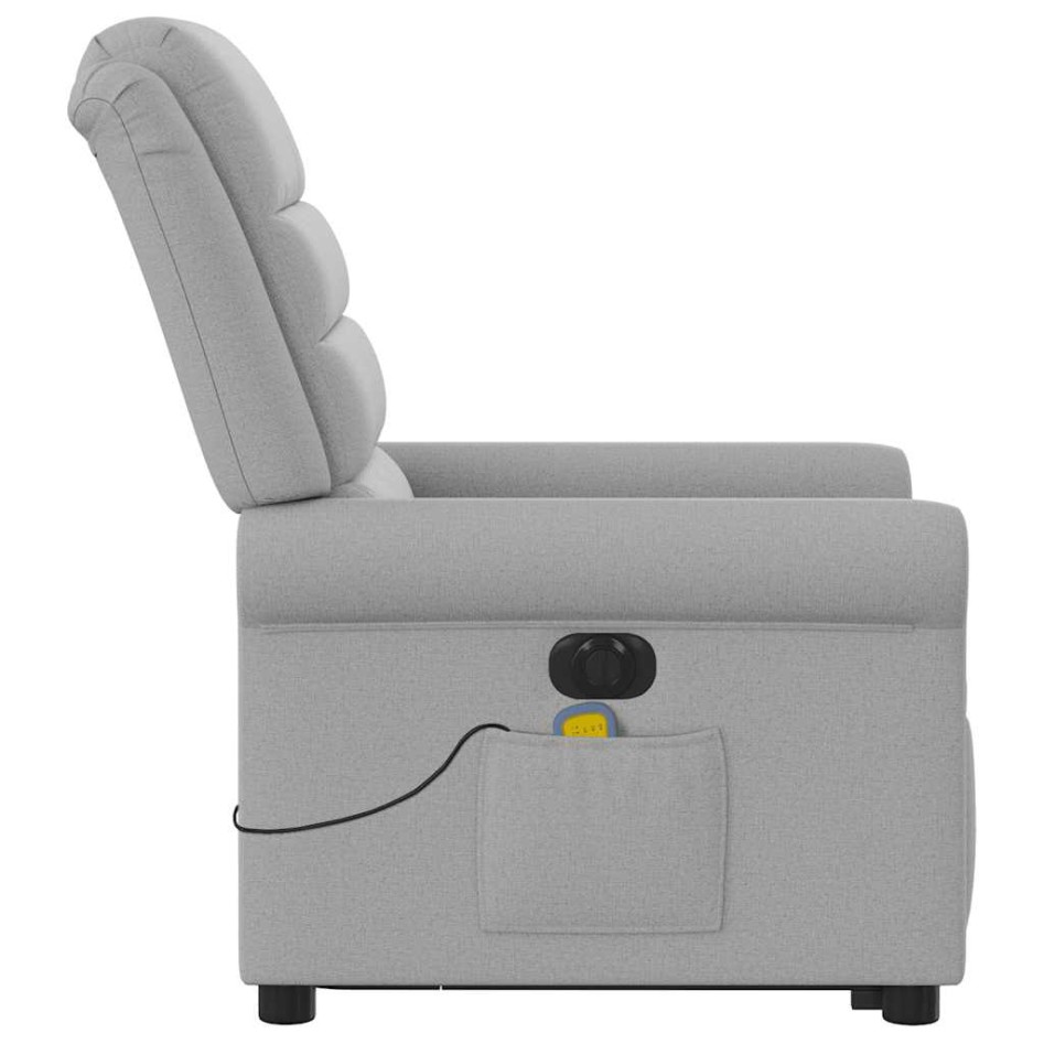 Sillón de masaje eléctrico reclinable elevable tela gris