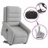 Sillón de masaje eléctrico reclinable elevable tela gris