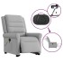 Sillón de masaje eléctrico reclinable elevable tela gris