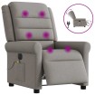 Sillón reclinable de masaje eléctrico tela gris taupe