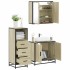 Set de muebles de baño 3 pzas madera contrachapada roble