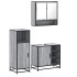 Set de muebles de baño 3 pzas madera contrachapada gris