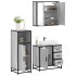 Set de muebles de baño 3 pzas madera contrachapada gris