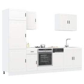 Mueble de cocina Kalmar blanco 7 piezas madera