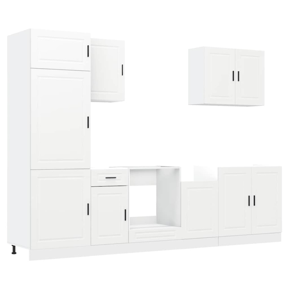 Mueble de cocina Kalmar blanco 7 piezas madera