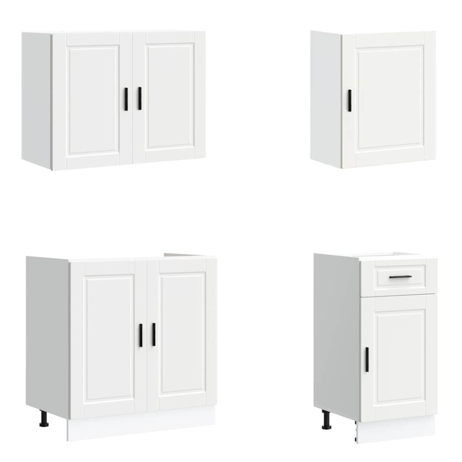 Mueble de cocina Kalmar blanco 7 piezas madera