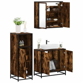 Set de muebles baño 3 pzas madera contrachapada roble