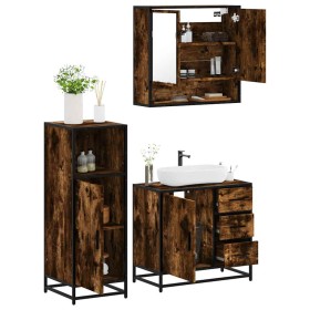 Set de muebles baño 3 pzas madera contrachapada roble