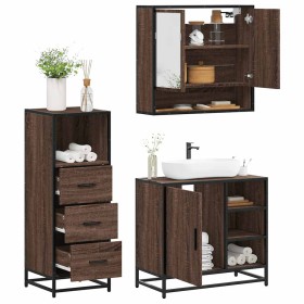 Set de muebles baño 3 pzas madera contrachapada roble