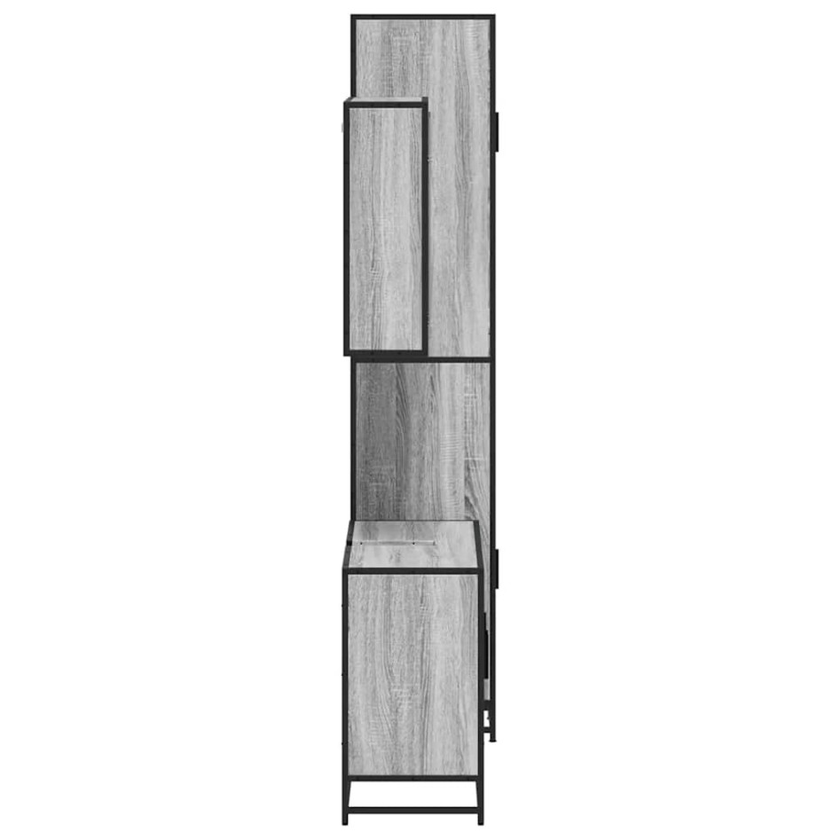 Set de muebles de baño 3 pzas madera contrachapada gris