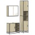 Set de muebles de baño 3 pzas madera contrachapada roble