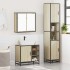 Set de muebles de baño 3 pzas madera contrachapada roble