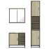 Set de muebles de baño 3 pzas madera contrachapada roble