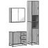 Set de muebles de baño 3 pzas madera contrachapada gris