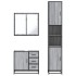 Set de muebles de baño 3 pzas madera contrachapada gris
