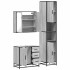 Set de muebles de baño 3 pzas madera contrachapada gris