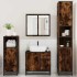 Set de muebles baño 4 pzas madera contrachapada roble