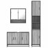 Set de muebles de baño 3 pzas madera contrachapada gris