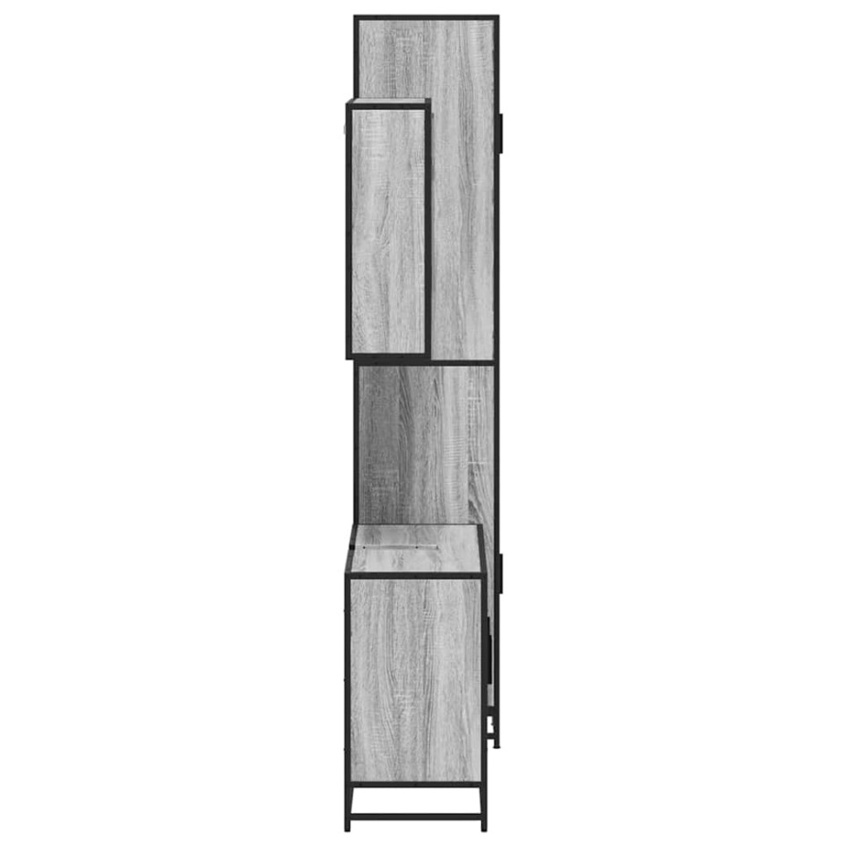 Set de muebles de baño 3 pzas madera contrachapada gris