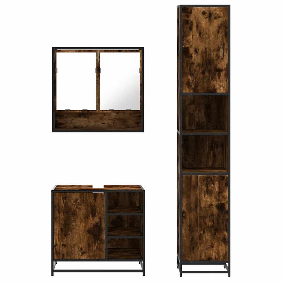 Set de muebles baño 3 pzas madera contrachapada roble