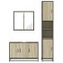 Set de muebles de baño 3 pzas madera contrachapada roble