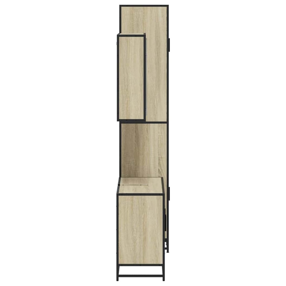 Set de muebles de baño 3 pzas madera contrachapada roble