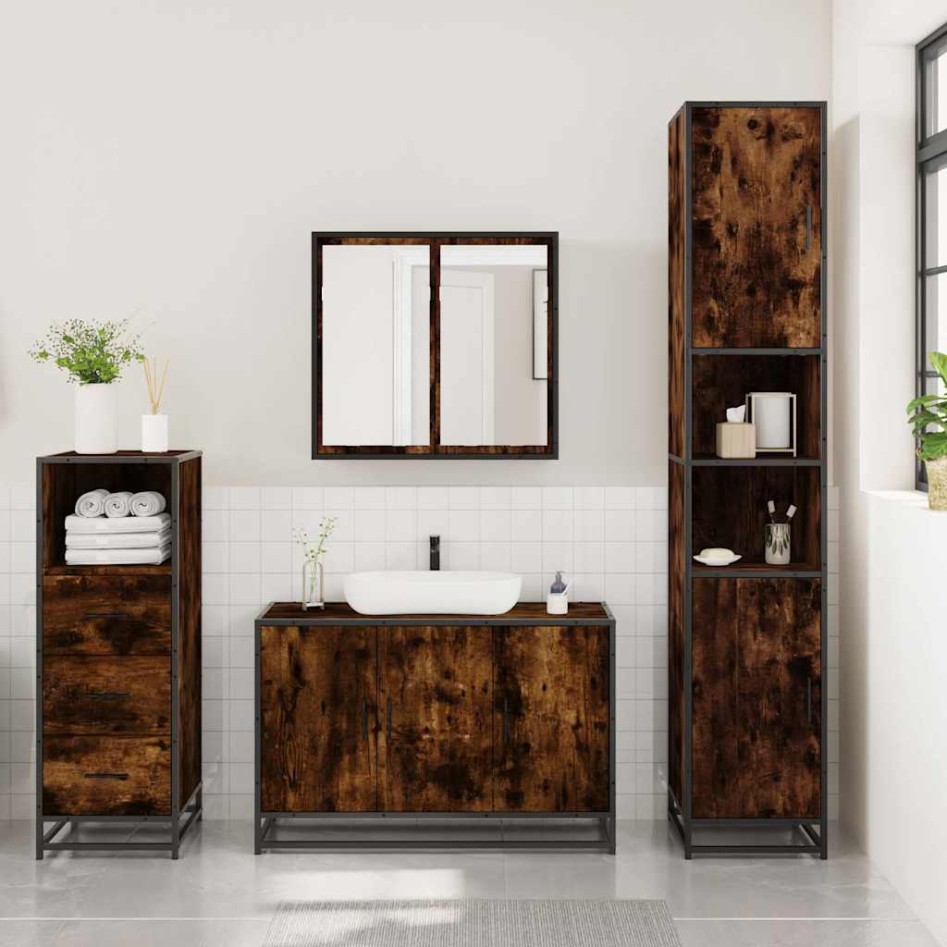 Set de muebles baño 3 pzas madera contrachapada roble