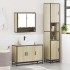 Set de muebles de baño 3 pzas madera contrachapada roble