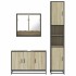 Set de muebles de baño 3 pzas madera contrachapada roble