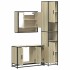 Set de muebles de baño 3 pzas madera contrachapada roble