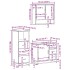 Set de muebles de baño 3 pzas madera contrachapada roble