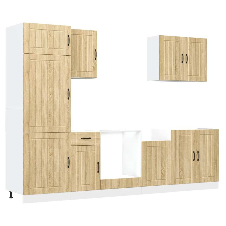 Mueble cocina Kalmar roble sonoma 7 pzas madera