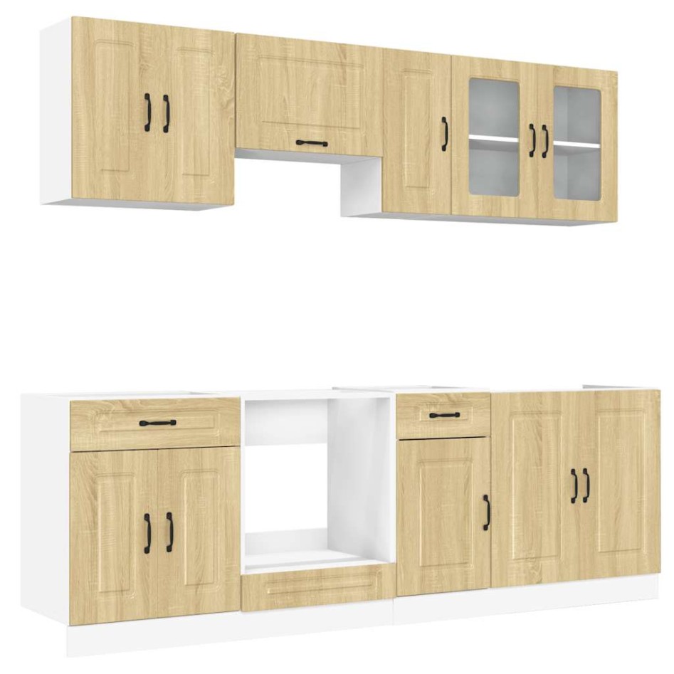 Mueble cocina Kalmar roble sonoma 8 pzas madera